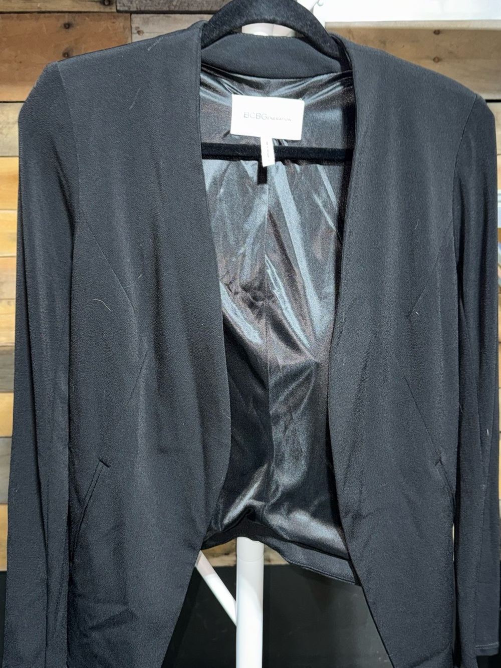 BCBGMAXAZRIA Black Open-Front Women's Blazer Jacket Size Small
